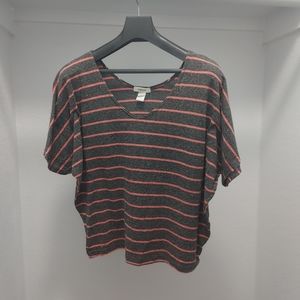 Love Culture Large Striped Short Sleeve Shirt